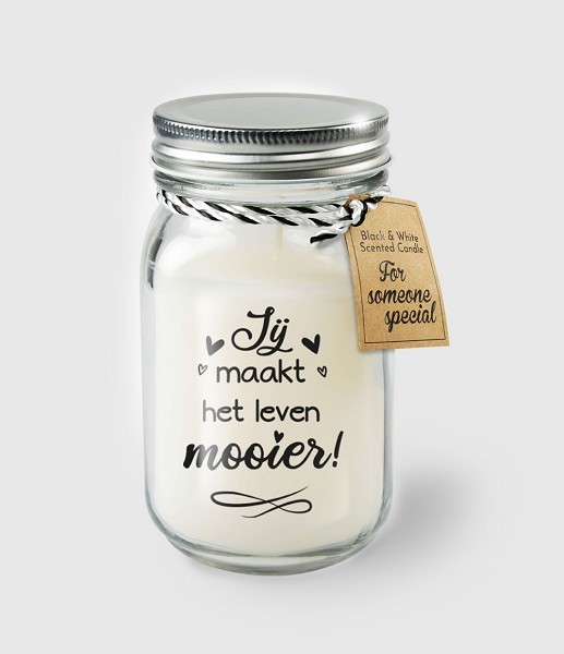 Paperdreams Black & White scented candles - Jij maakt het leven mooier