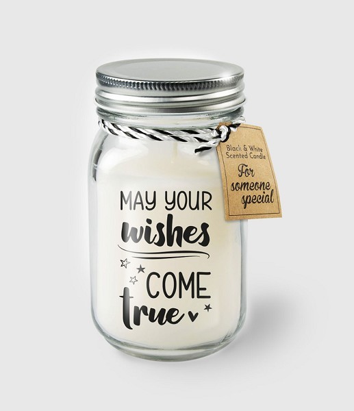 Paperdreams Black & White scented candles - May your wishes