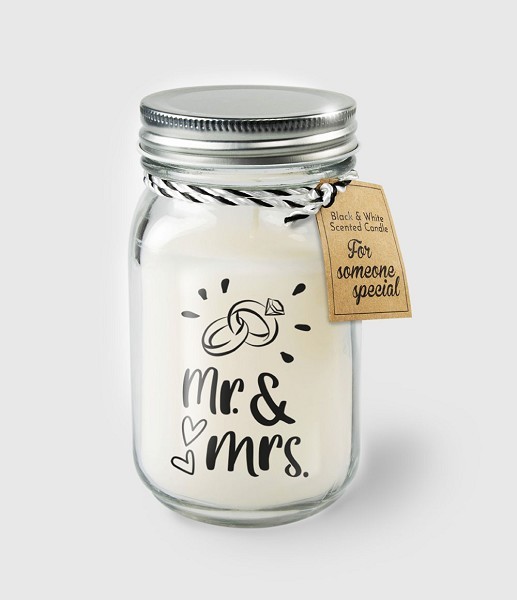 Paperdreams Black & White scented candles - Mr. & Mrs.