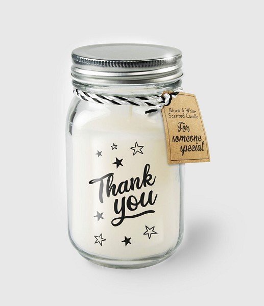 Paperdreams Black & White scented candles - Thank you