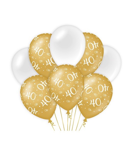 Paperdreams Decoration balloons goud/wit - 40 Verpakking a 8 stuks