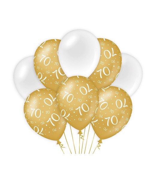 Paperdreams Decoration balloons goud/wit - 70 Verpakking a 8 stuks