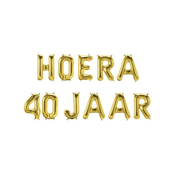 Paperdreams Folie ballon letterslinger - Hoera 40 jaar