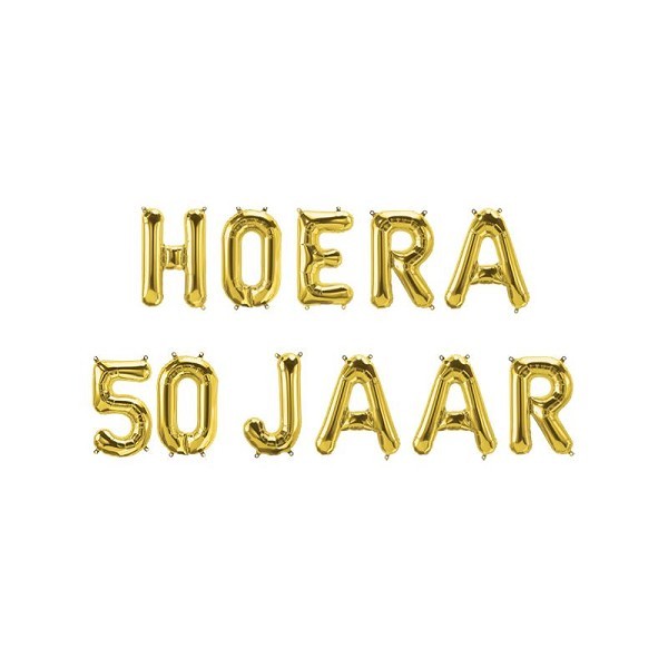 Paperdreams Folie ballon letterslinger - Hoera 50 jaar