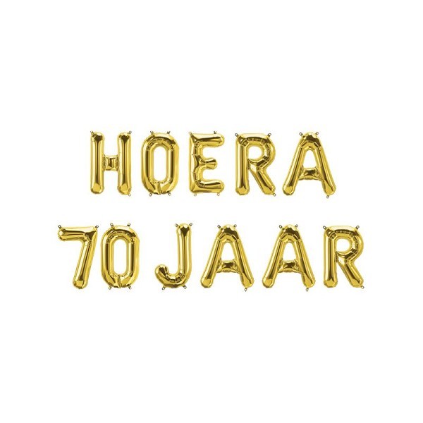 Paperdreams Folie ballon letterslinger - Hoera 70 jaar