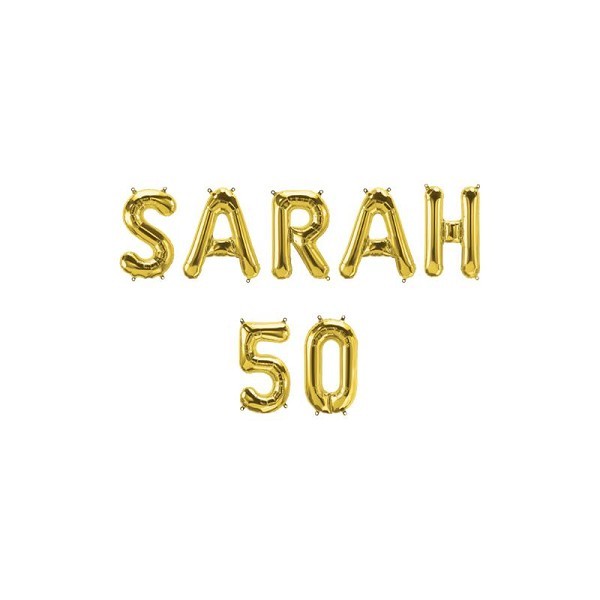 Paperdreams Folie ballon letterslinger - Sarah 50