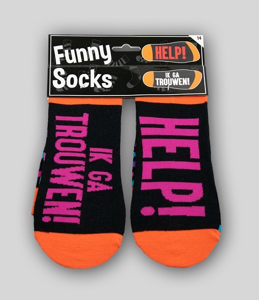 Paperdreams Funny socks - Help! Ik ga trouwen!