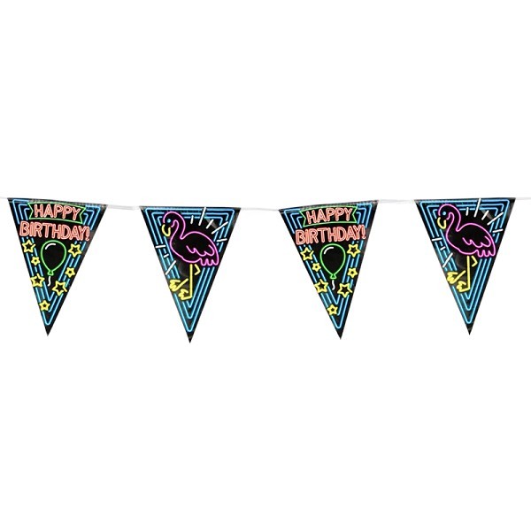 Paperdreams Neon party flag - Happy birthday