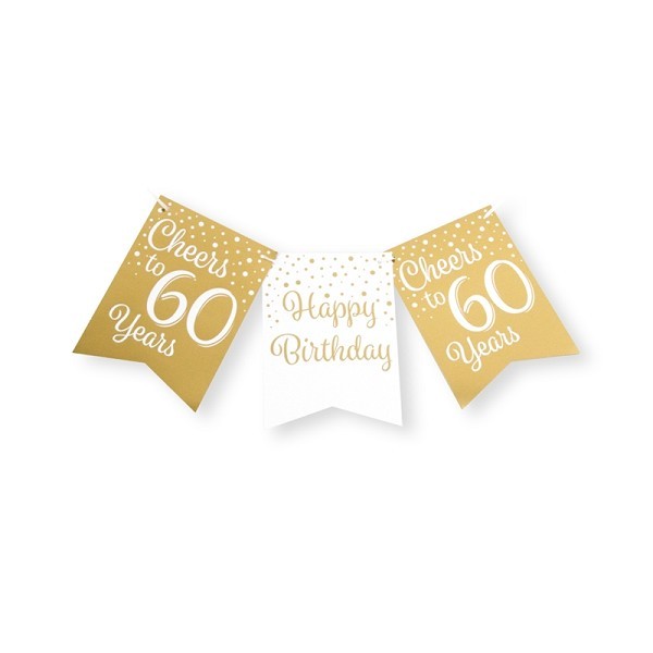 Paperdreams Party flag banner goud/wit - 60