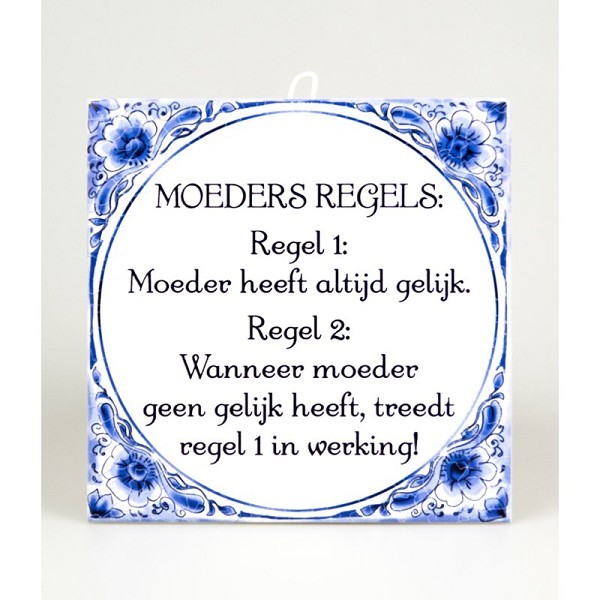 Paperdreams Tegel delfts blauw - Moeders regels