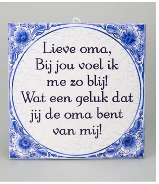 Paperdreams Tegel - Lieve Oma Delfts blauw