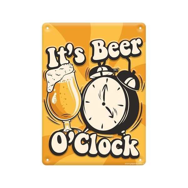 Paperdreams Tekstbord metaal 22x16,5cm - Beer o'clock