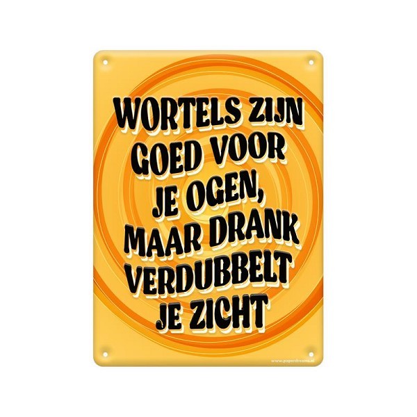 Paperdreams Tekstbord metaal 22x16,5cm - Wortels zijn goed