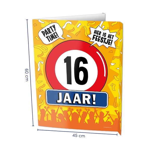 Paperdreams Window signs - 16 jaar 60x45cm