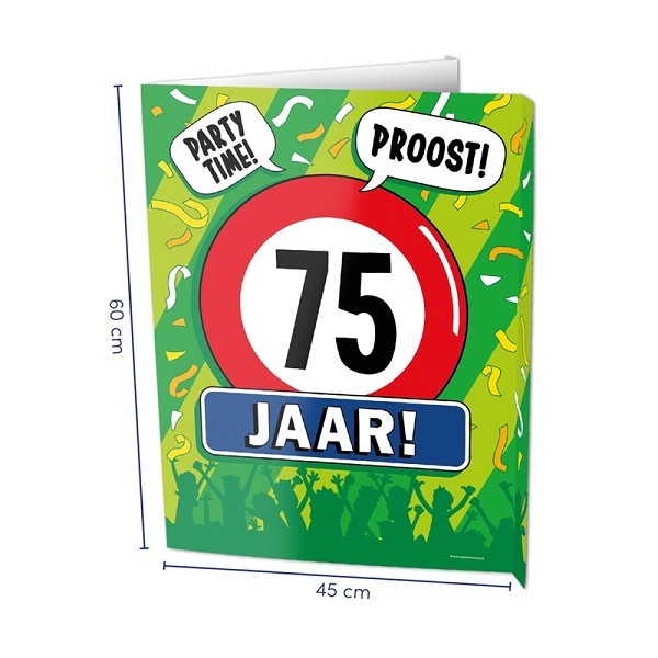 Paperdreams Window signs - 75 jaar 60x45cm