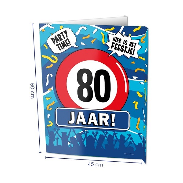 Paperdreams Window signs - 80 jaar 60x45cm