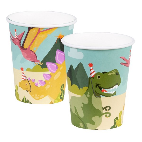 Papieren bekers Dino party set a 10 stuks 21cl