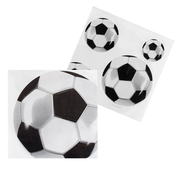 Papieren servetten Voetbal set a 20 stuks 33x33cm