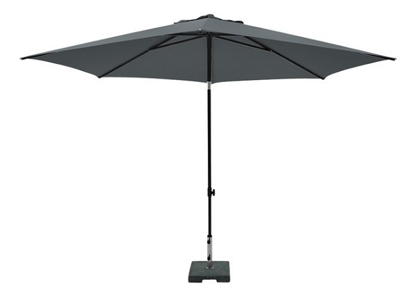 Parasol MYKANOS PUSH-UP rond 250 cm met tilt-functie 100%poly GRIJS