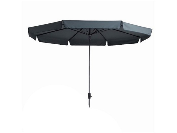 Parasol Syros opdraai 350/8 grijs met volant