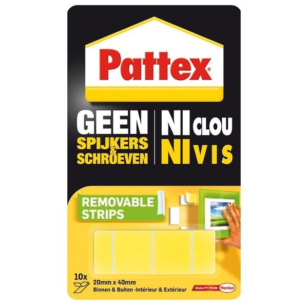 Pattex Geen spijkers & schroeven montagestrips 20x40mm