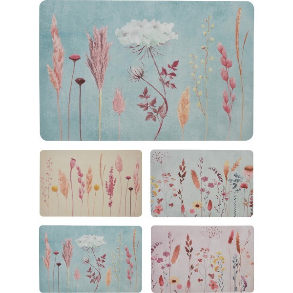 Placemat bloemen kunststof 43,5x28,5cm