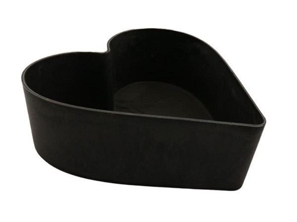 Planter in hart vorm van melamine 22x20x7,5cm grijs