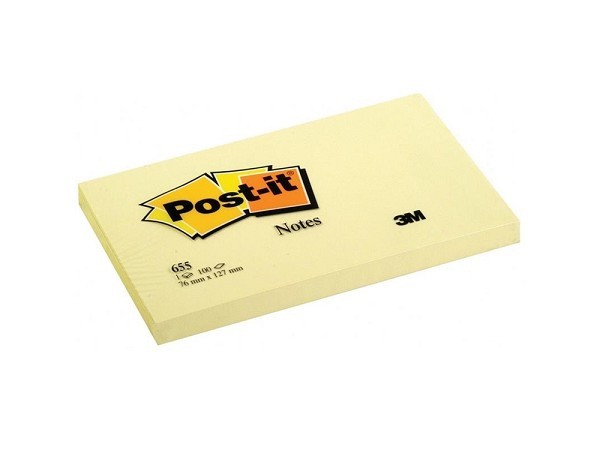 Post-it notes 100 vel 7,6x12,7cm geel pak a 12 stuks