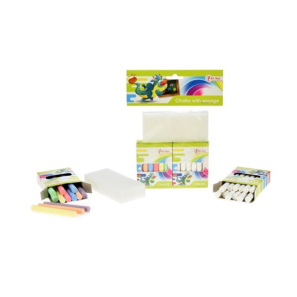 pToi Toys Schoolbordkrijtset met spons/p