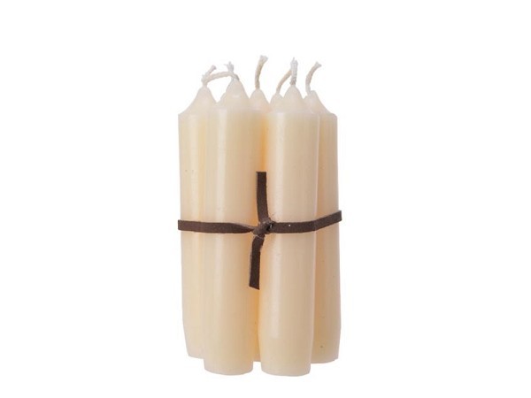 Puntkaars wax Bundel a 7 stuks 6,5x6,5x11cm creme