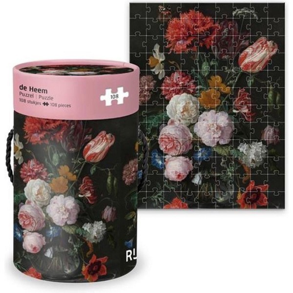 Puzzel in koker De Heem Bloemen 108 stukjes