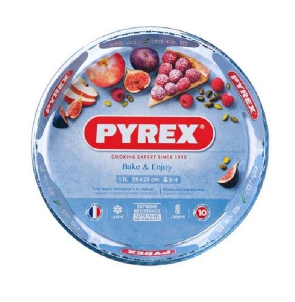 Pyrex BAKE & ENJOY vlaaivorm glas 1,1L 25x25 cm 3-4 personen