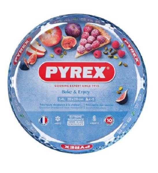 Pyrex BAKE & ENJOY Vlaaivorm glas 1,4L 28x28x4cm 4-6 personen