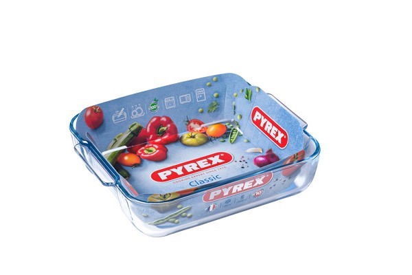 Pyrex CLASSIC vierkante braadslede glas 21x21cm 2L