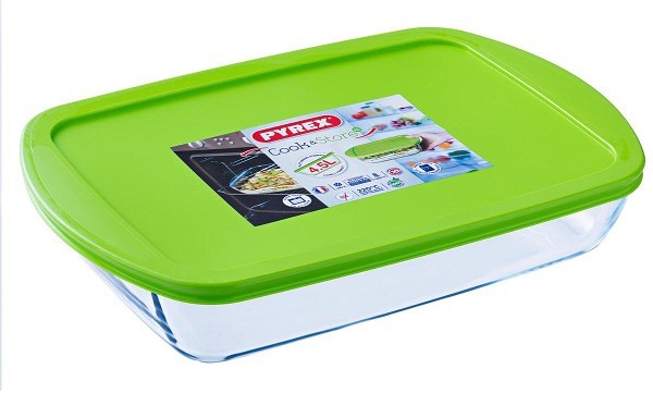 Pyrex COOK & STORE Rechthoekige bewaarschaal 20x20x8cm - 2500ml - Borosilicate glass