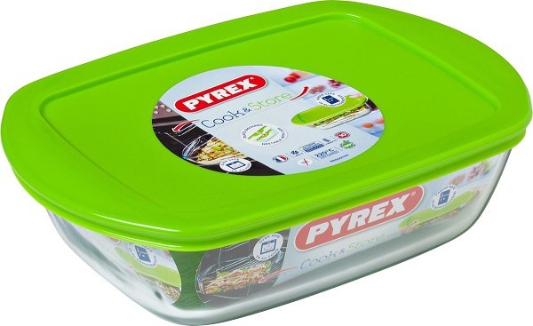 Pyrex COOK & STORE Rechthoekige bewaarschaal 23x15x6cm - 1100ml - Borosilicate glass