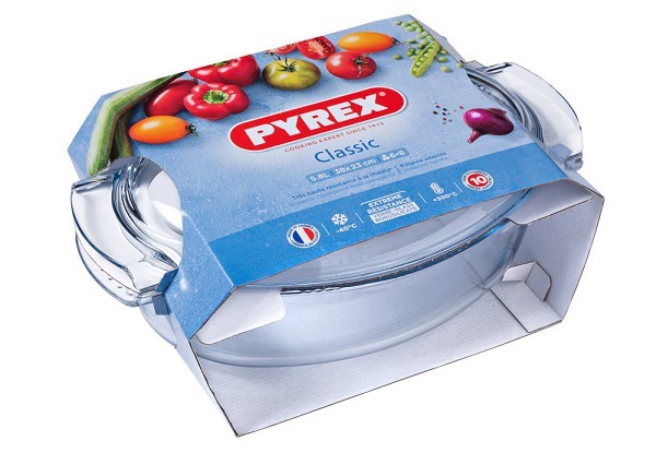 Pyrex ESSENTIAL ovale schotel met deksel glas 38x23cm 5,8L