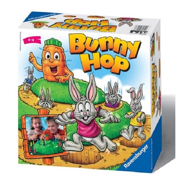 Ravensburger Bunny Hop geheugen en reactiespel.