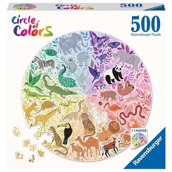 Ravensburger Circle of colors puzzel - Animals 500 stukjes