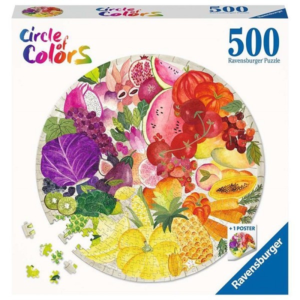 Ravensburger Circle of colors puzzel - Fruits & Vegetables 500 stukjes