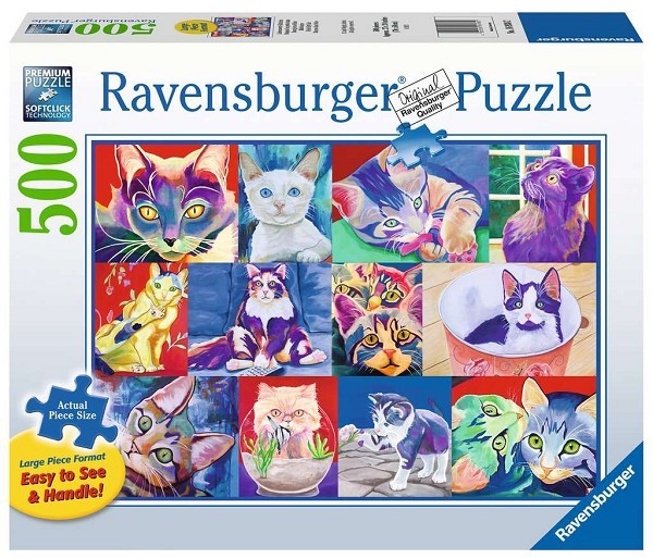 Ravensburger Hallo katjes Puzzel van 500 extra grote stukjes