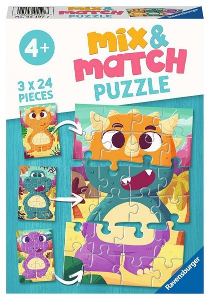 Ravensburger Mix&Match puzzel Dino's 3x24 stukjes