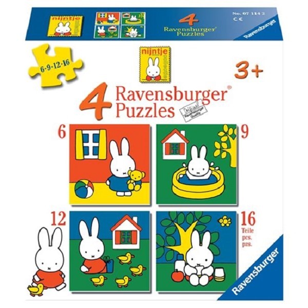 Ravensburger Nijntje 4 in a box 6-9-12 en 16 stukjes