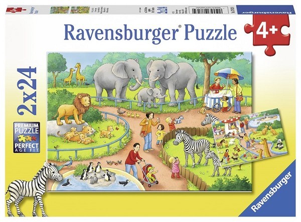 Ravensburger puzzel 2x24st. Dag in de dierentuin