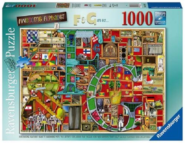 Ravensburger puzzel Awesome Alphabet F and G 1000 stukjes