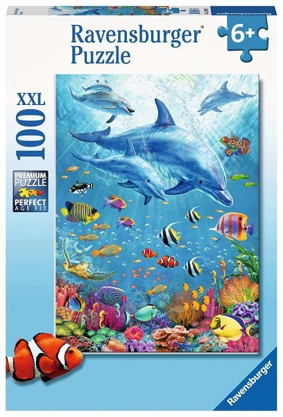 Ravensburger puzzel Bijeenkomst van de dolfijnen 100 stukjes