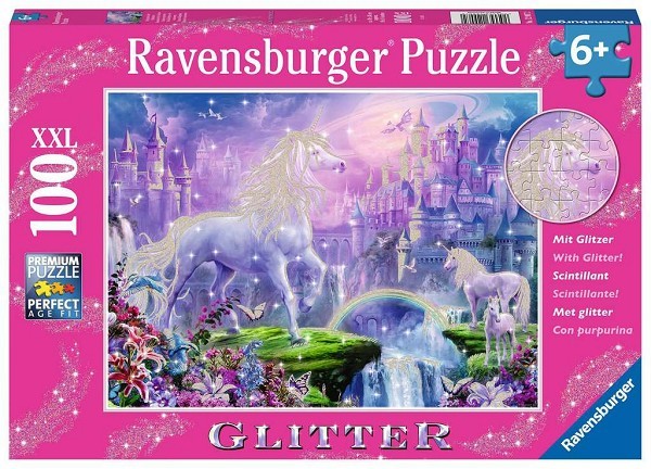 Ravensburger puzzel Koninkrijk van de eenhoorns glitter 100 stukjes