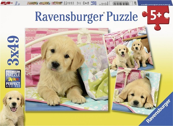 Ravensburger puzzel Schattige hondjes 3x49pcs