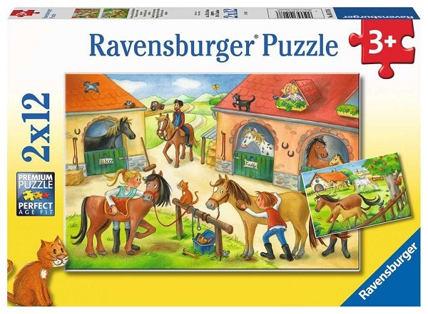 Ravensburger puzzel Vakantie op de manege 2x12 stukjes