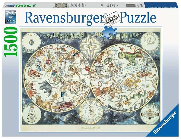 Ravensburger puzzel Wereldkaart met dieren 1500 stukjes